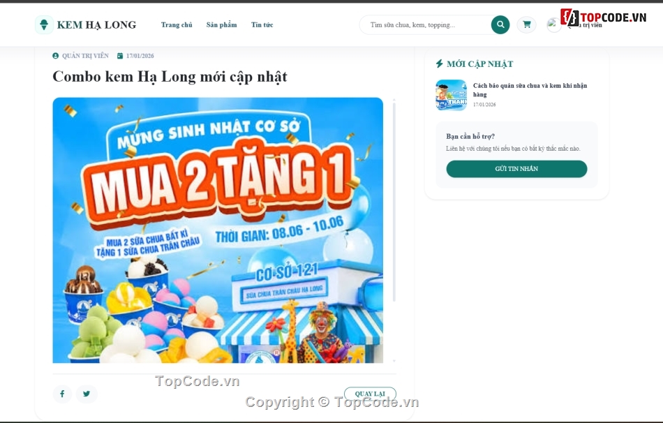 website,bán website,web bán sữa